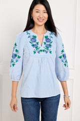 EMBROIDERED STRIPE POPOVER | Talbots near me