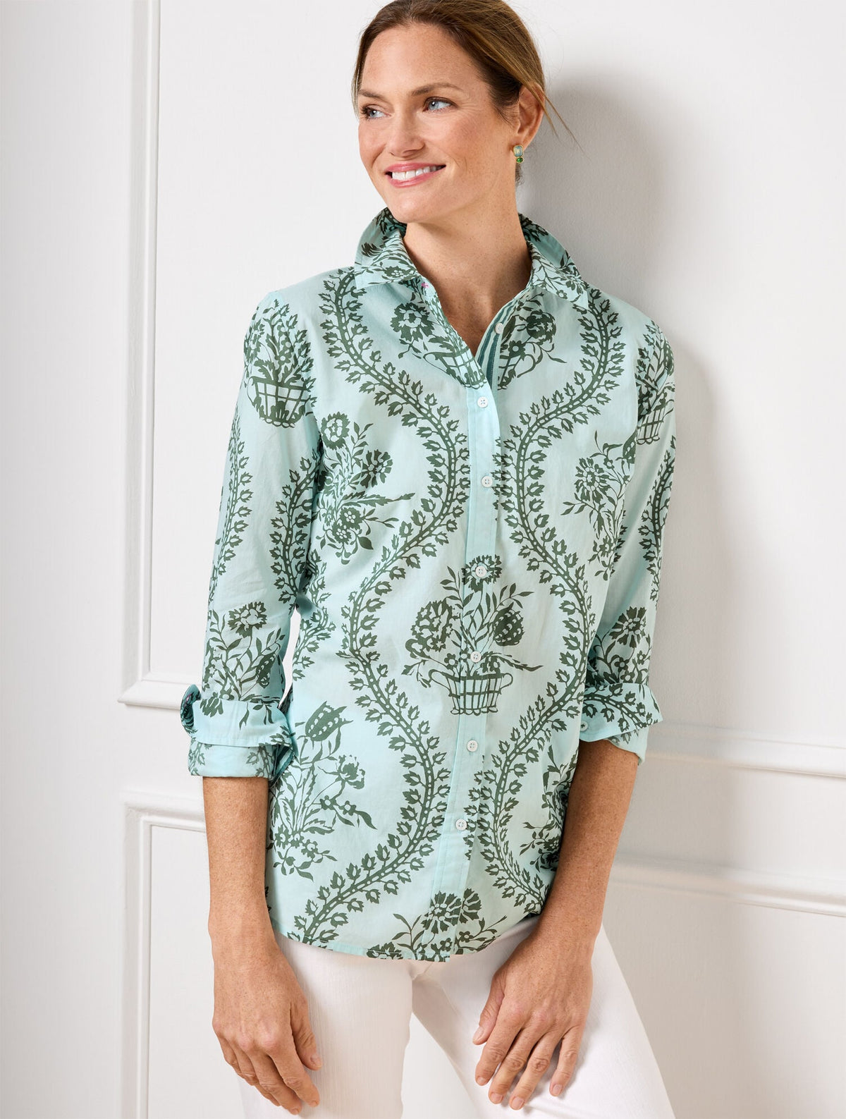 MODERN CLASSIC SHIRT - FLOWING FLORAL | Talbots on sale