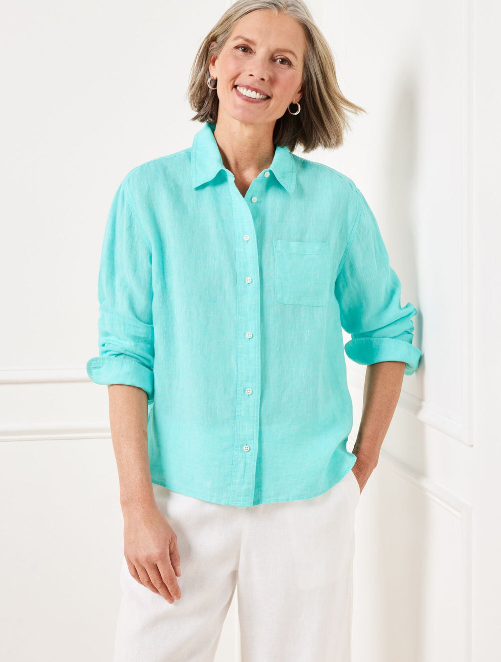 LINEN SHIRT - CROSS DYED | Talbots outlet