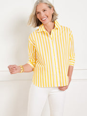 SHORT SHIRT - GARDEN STRIPE | Talbots outlet