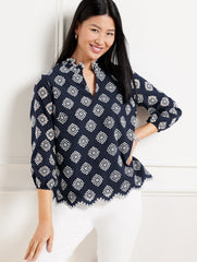 EMBROIDERED FLORAL TOP | Talbots online