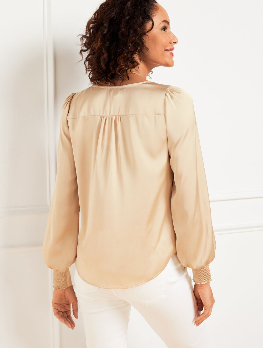 SOFT SATIN CHARMEUSE TOP | Talbots discount