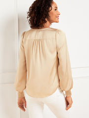 SOFT SATIN CHARMEUSE TOP | Talbots discount