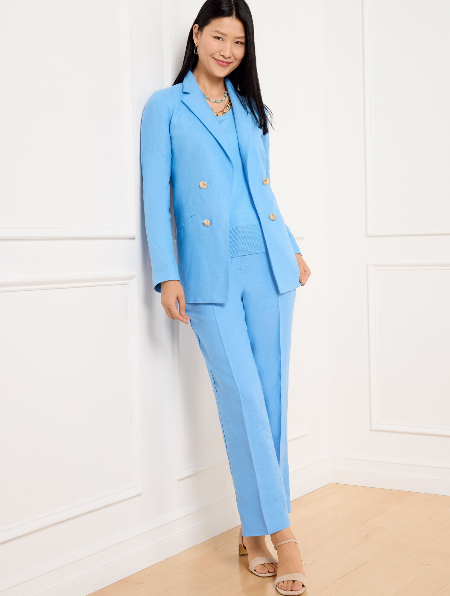 NO CLOSE LINEN BLAZER | Talbots outlet