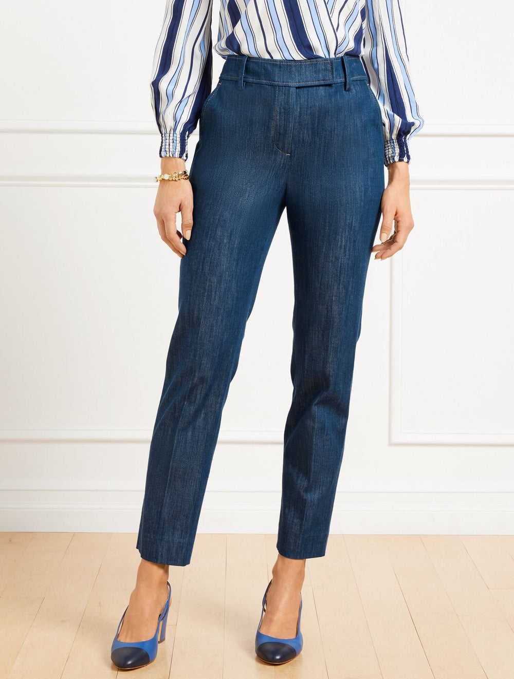 REFINED DENIM SLIM LEG PANTS | Talbots online