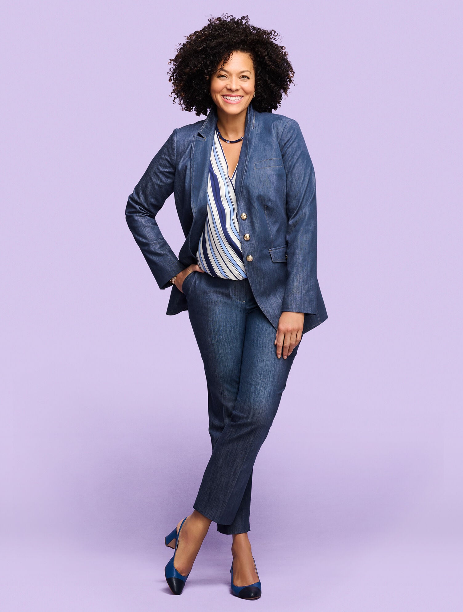 REFINED DENIM SLIM LEG PANTS | Talbots online