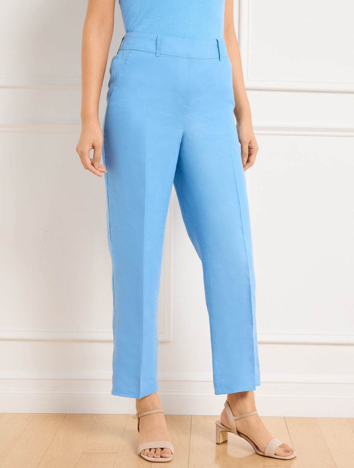 STRAIGHT ANKLE LEG LINEN PANTS | Talbots on sale