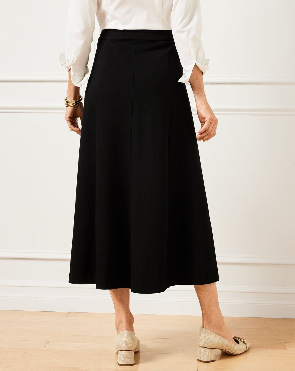 LUXE PONTE A-LINE MIDI SKIRT | Talbots sale