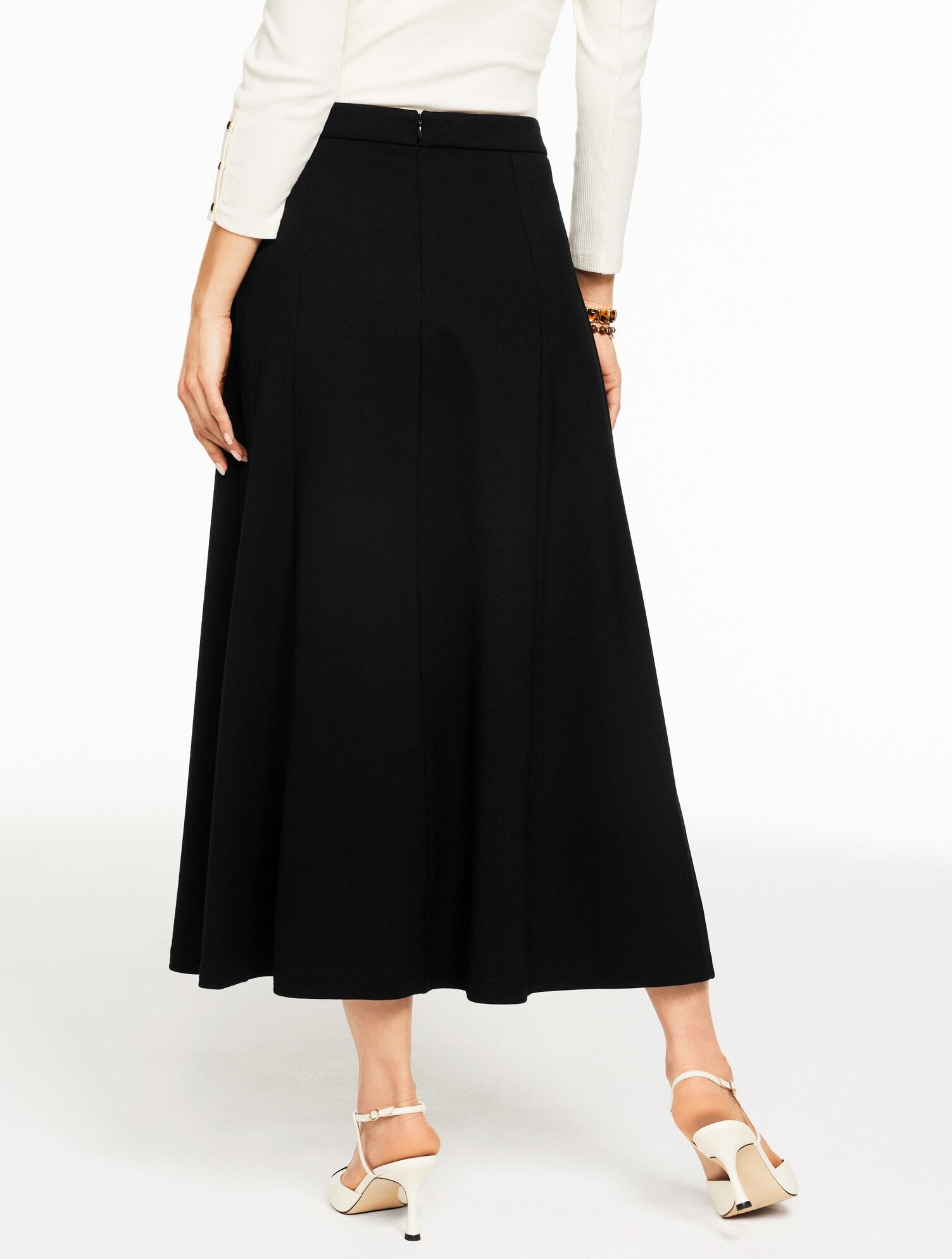 LUXE PONTE A-LINE MIDI SKIRT | Talbots outlet