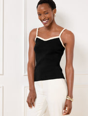 BRAIDED TRIM SWEATER SHELL | Talbots US