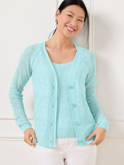 LACE POINTELLE CARDIGAN | Talbots on sale