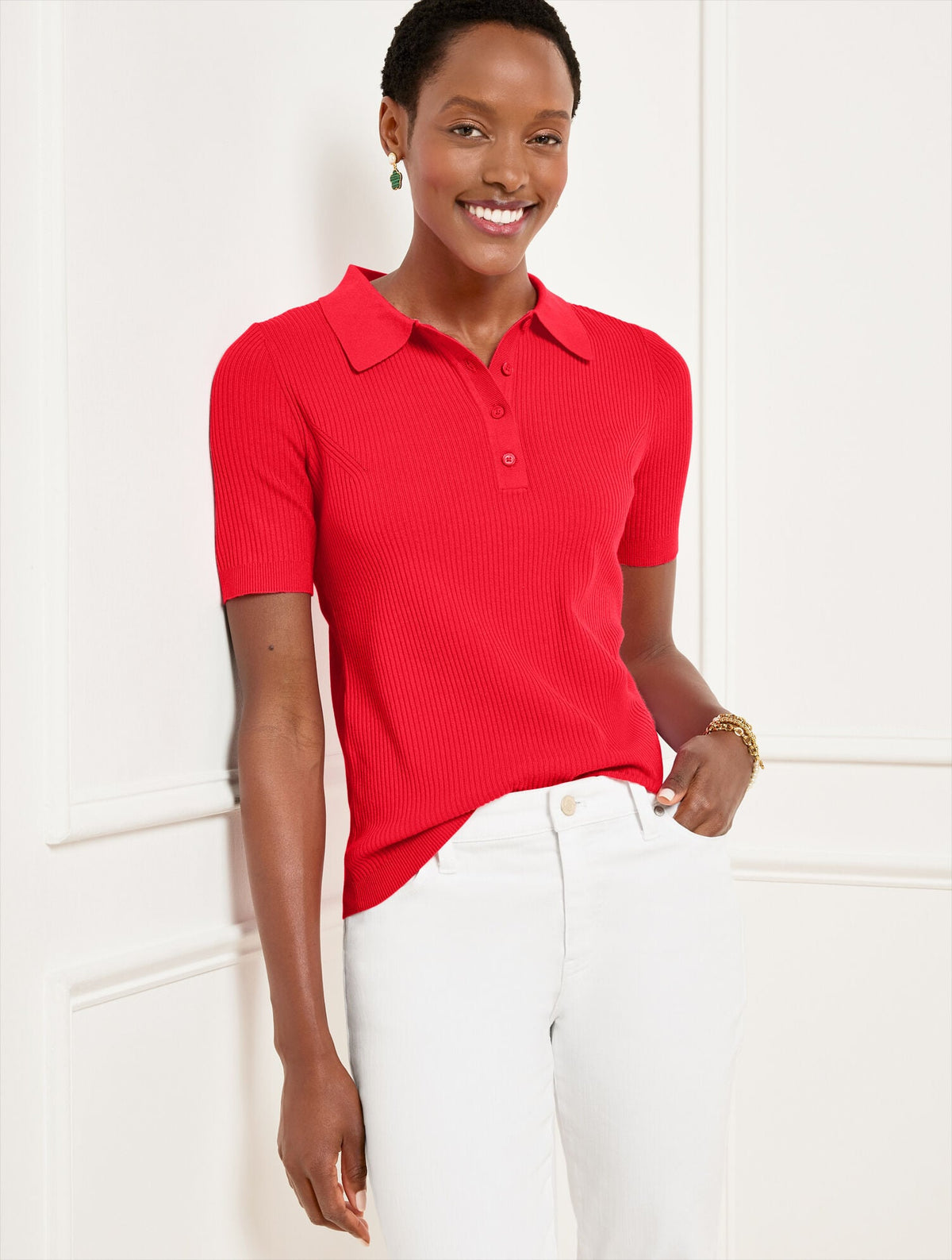 RIBBED POLO SWEATER | Talbots sale