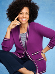 V-NECK CARDIGAN - TEXTURE STRIPE | Talbots for sale