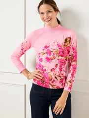 MOCKNECK PULLOVER - WATERCOLOR BOUQUETS | Talbots near me