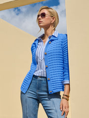 TEXTURED POLO CARDIGAN | Talbots sale