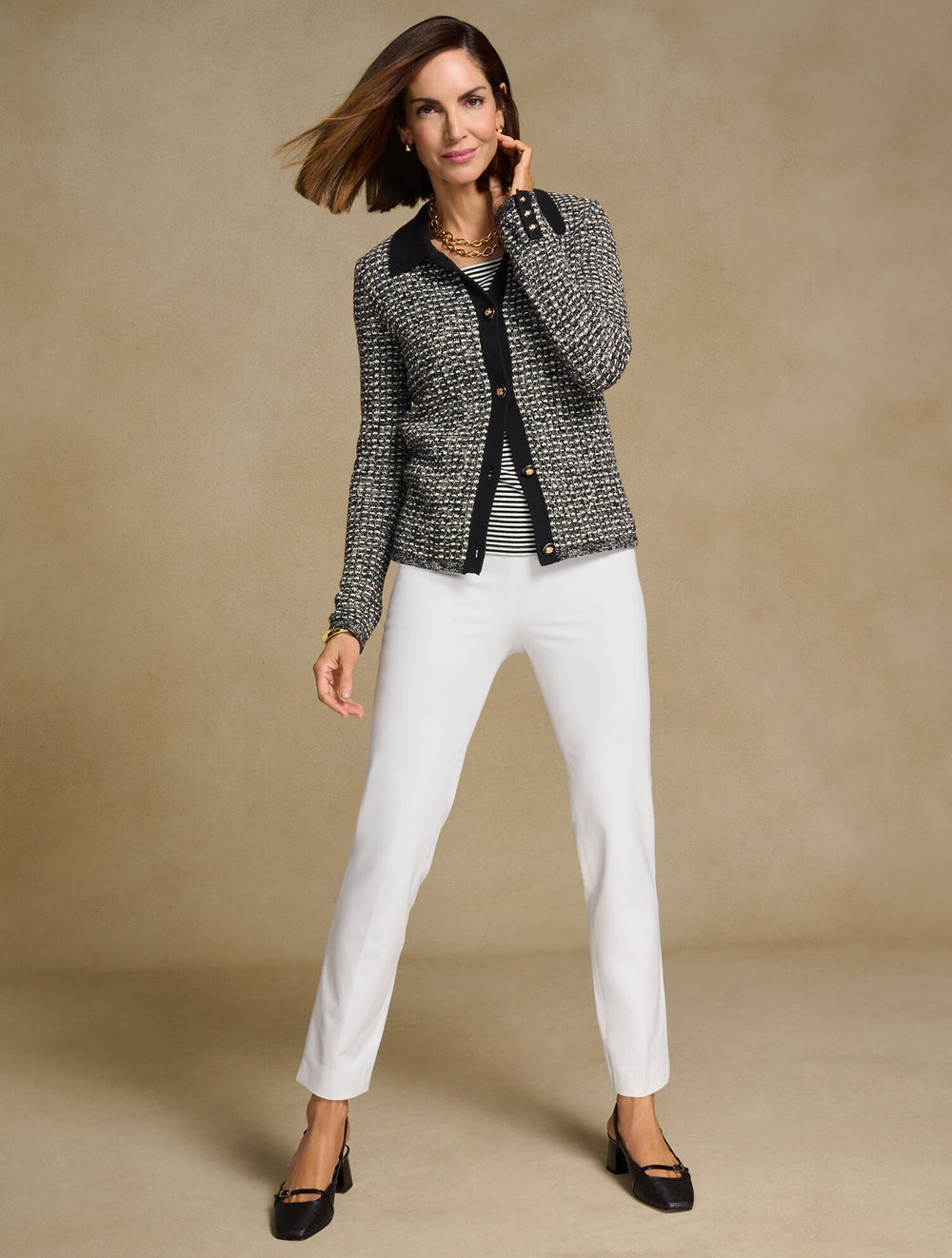 POLO CARDIGAN - DASH STRIPE | Talbots sale