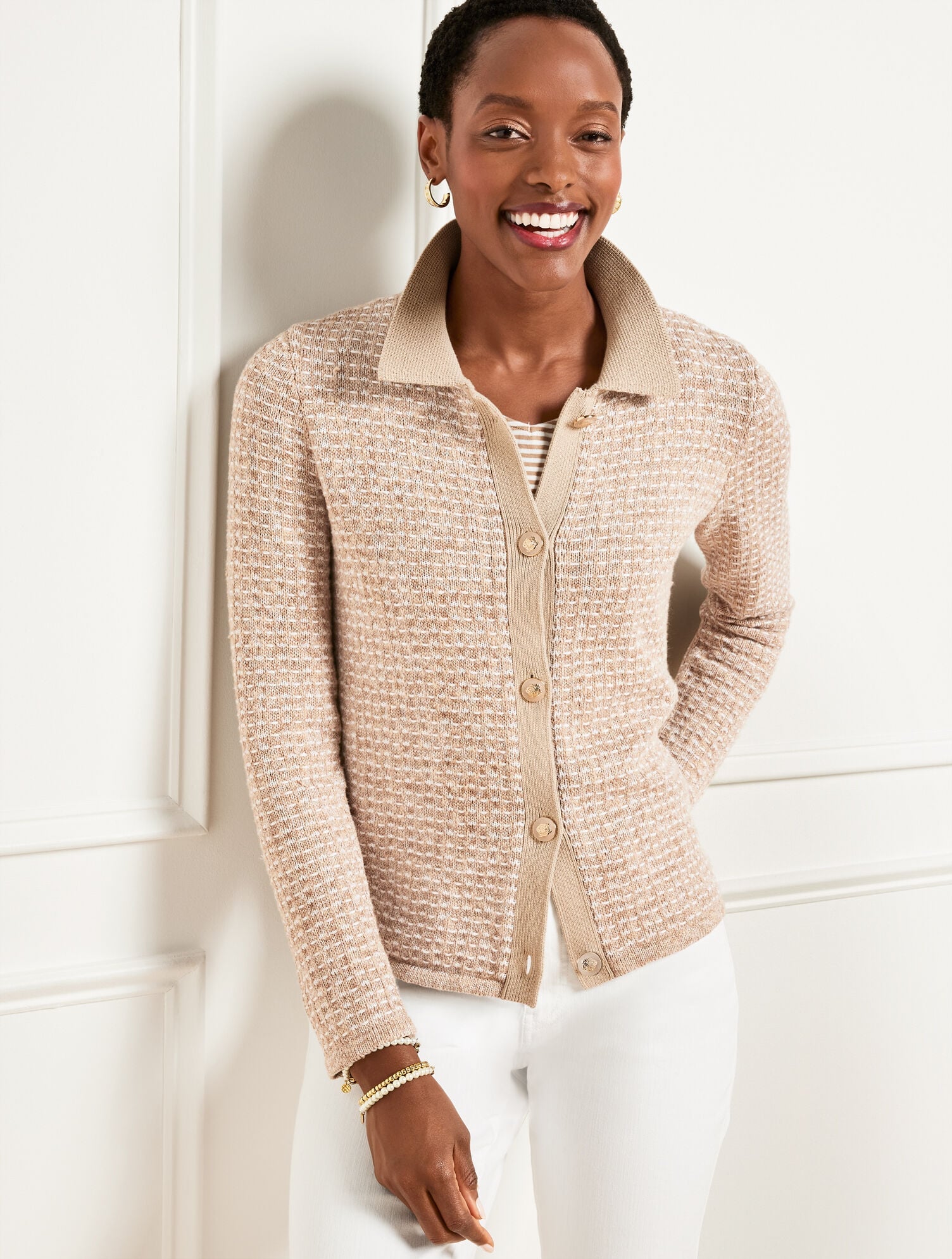 POLO CARDIGAN - DASH STRIPE | Talbots sale