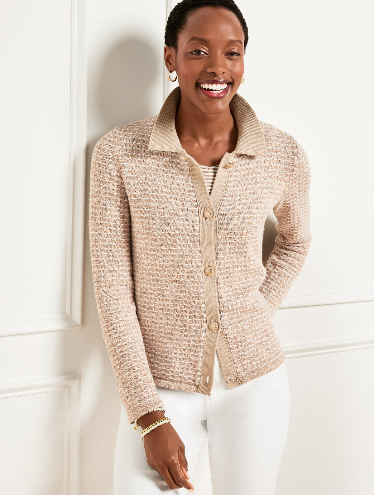 POLO CARDIGAN - DASH STRIPE | Talbots sale