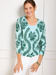 V-NECK CARDIGAN - FLOWING FLORAL | Talbots near me