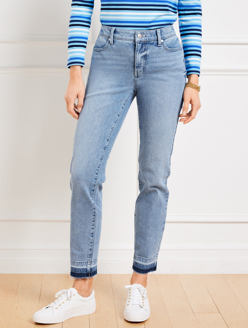 SLIM ANKLE RELEASED HEM JEANS - PELHAM WASH | Talbots for sale