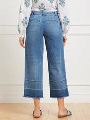 WIDE CROP RELEASED HEM JEANS - MATTITUCK WASH | Talbots discount