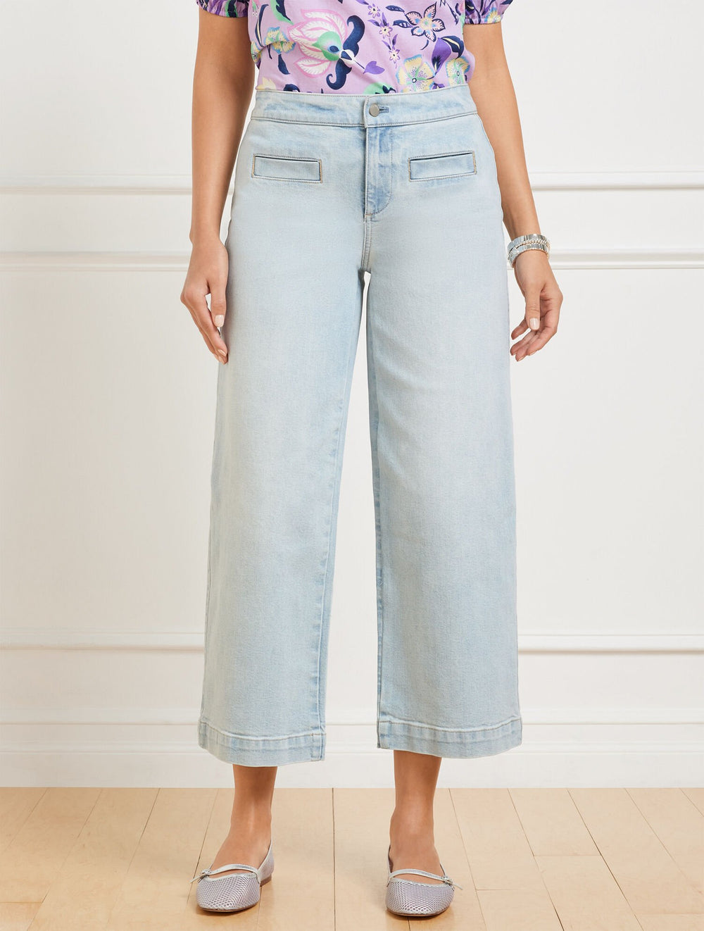 WIDE CROP JEANS - RHODES WASH | Talbots outlet