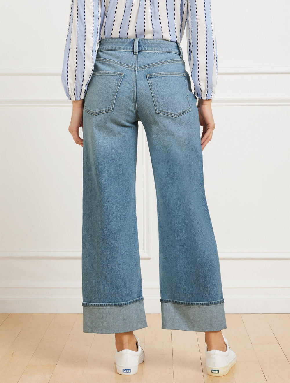 STRAIGHT ANKLE CUFF JEANS - MCCARREN WASH | Talbots discount