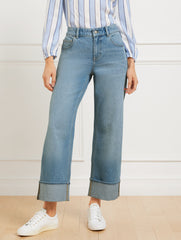 STRAIGHT ANKLE CUFF JEANS - MCCARREN WASH | Talbots discount