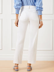 MID RISE STOVEPIPE STRAIGHT LEG JEANS - WHITE | Talbots on sale