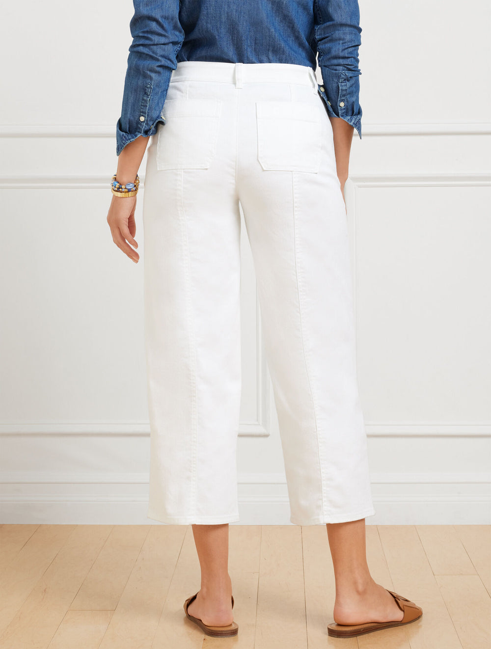 WIDE CROP JEANS - WHITE | Talbots near me