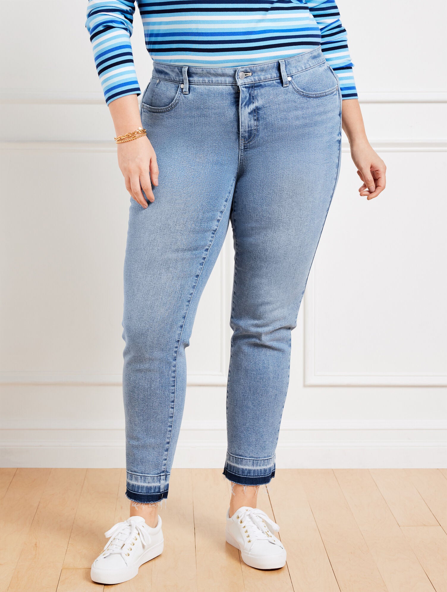 SLIM ANKLE RELEASED HEM JEANS - PELHAM WASH - CURVY FIT | Talbots discount
