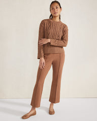 ORGANIC COTTON CABLE KNIT SWEATER | Talbots online