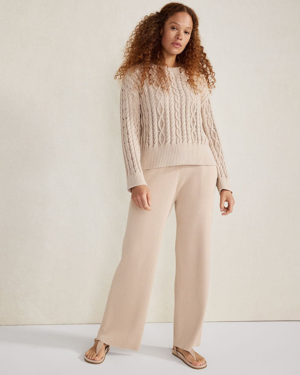 ORGANIC COTTON CABLE KNIT SWEATER | Talbots online