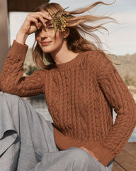 ORGANIC COTTON CABLE KNIT SWEATER | Talbots online