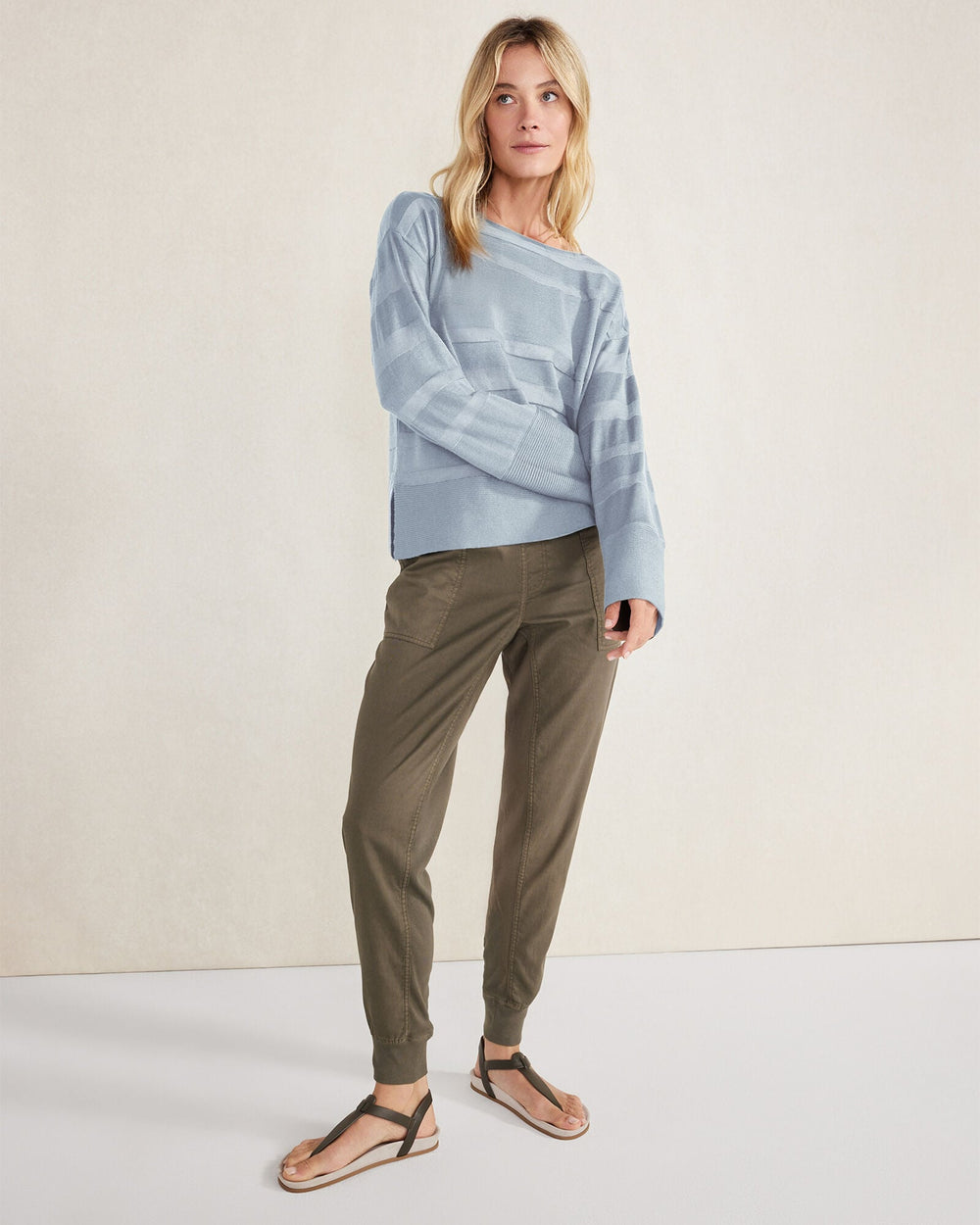 ORGANIC COTTON SHEER STRIPE BATEAU NECK SWEATER | Talbots US