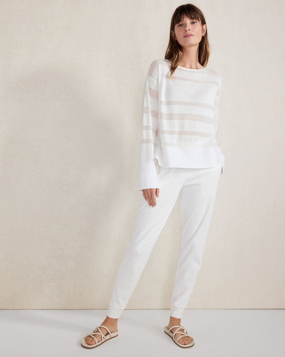 ORGANIC COTTON SHEER STRIPE BATEAU NECK SWEATER | Talbots US
