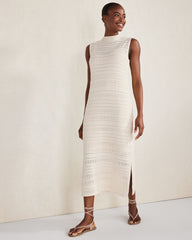 ORGANIC COTTON OPEN STITCH FUNNEL NECK DRESS | Talbots near me