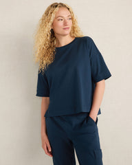 PLAITED ORGANIC COTTON JERSEY TEE | Talbots near me