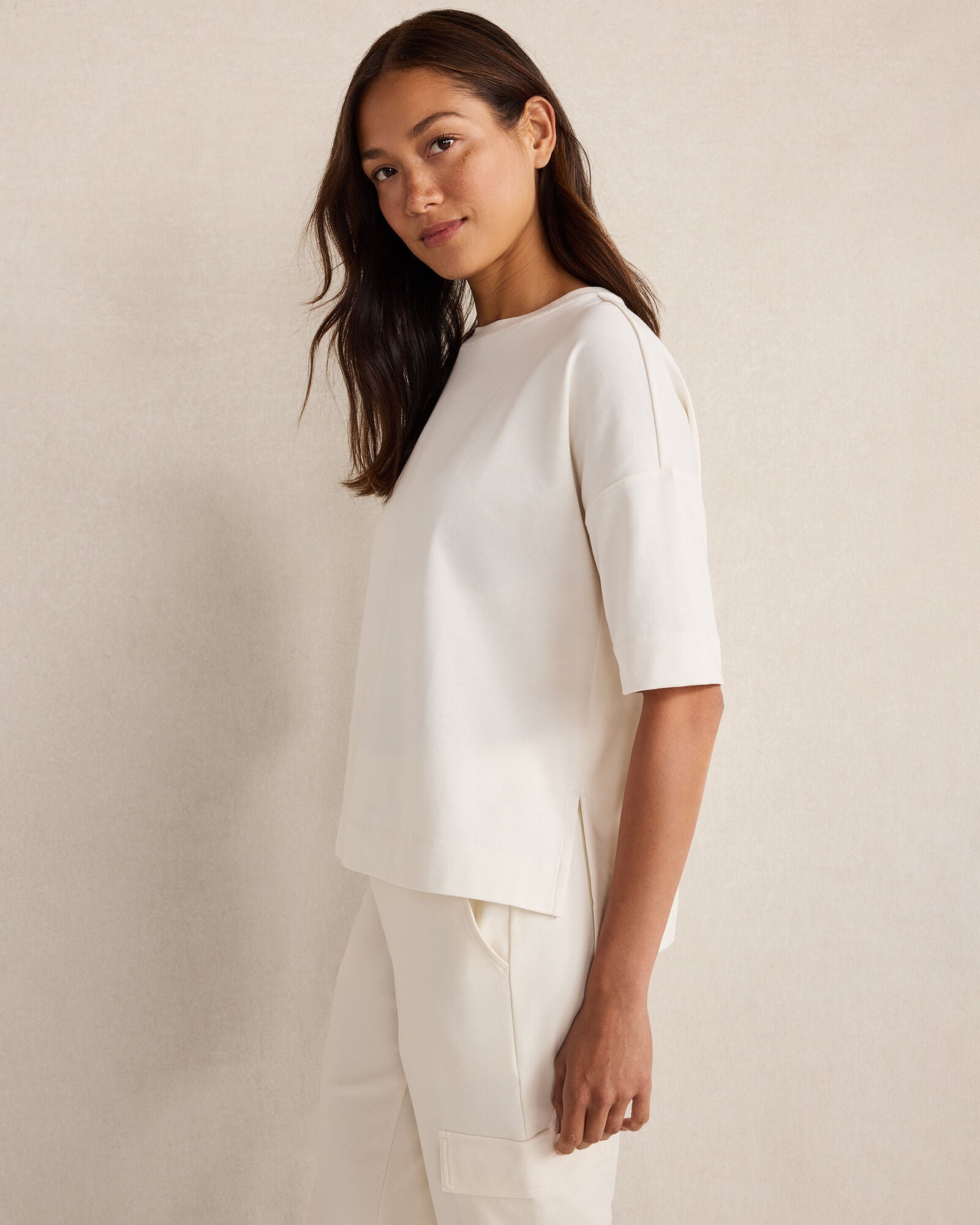 PLAITED ORGANIC COTTON JERSEY TEE | Talbots near me
