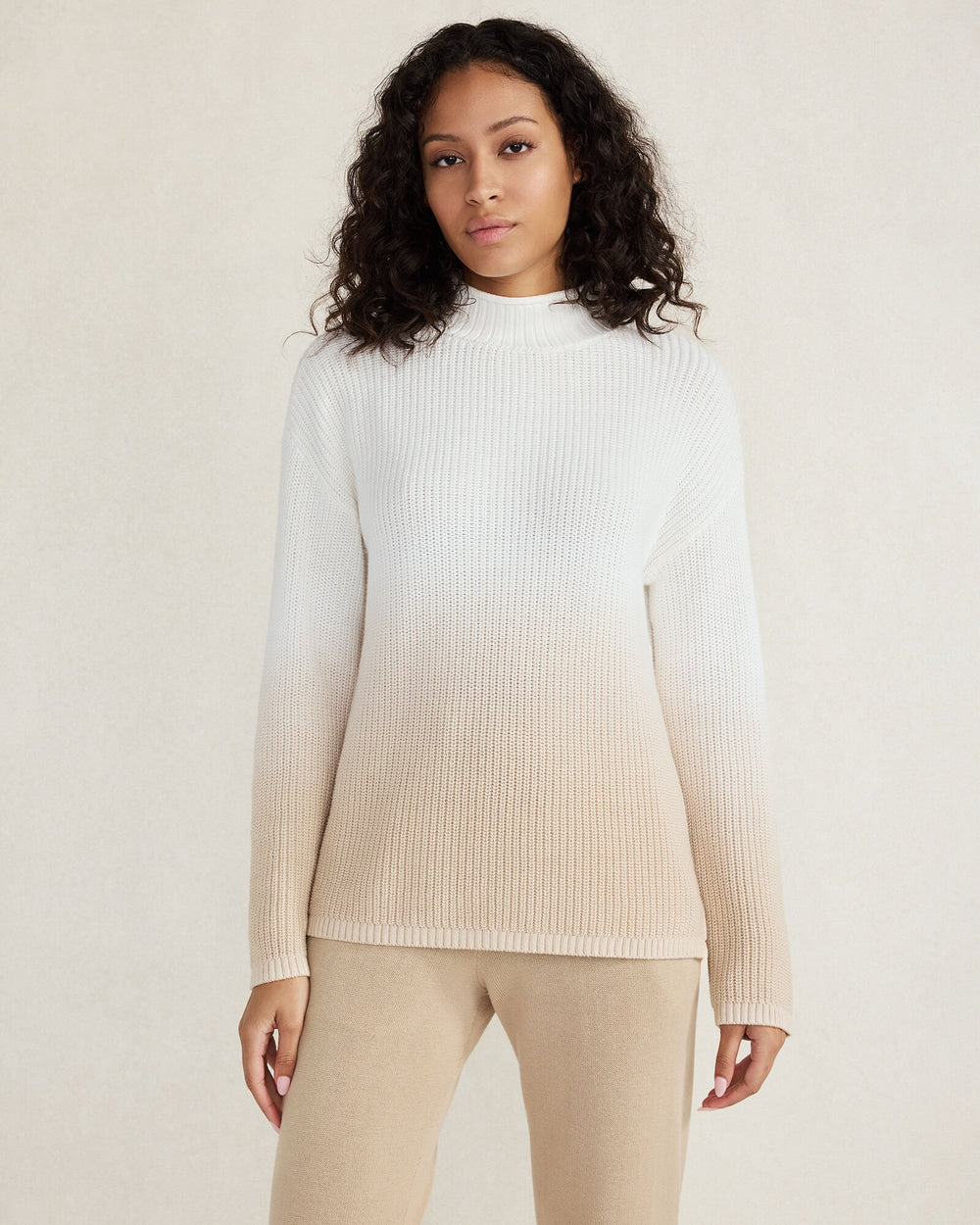DIP-DYED ORGANIC COTTON ROLLNECK SWEATER | Talbots outlet