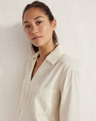 LIGHTWEIGHT TWILL COLLARED PULLOVER | Talbots on sale
