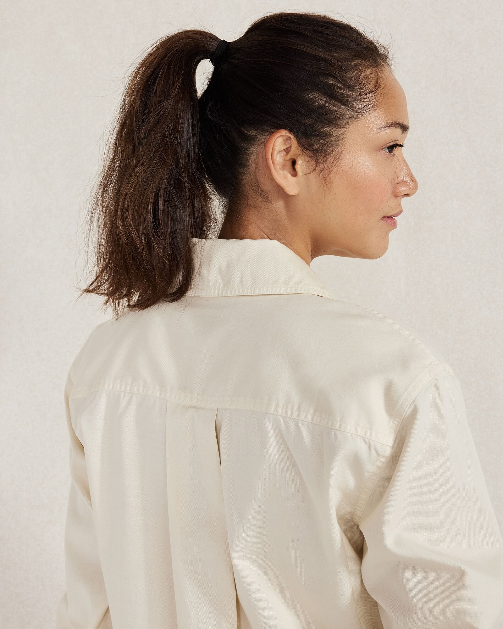 LIGHTWEIGHT TWILL COLLARED PULLOVER | Talbots on sale