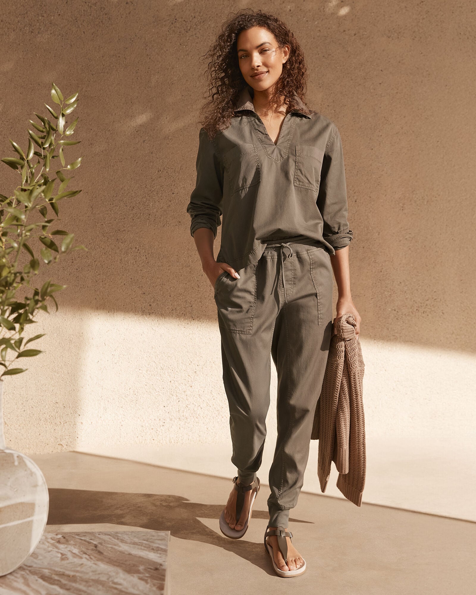 LIGHTWEIGHT TWILL COLLARED PULLOVER | Talbots on sale