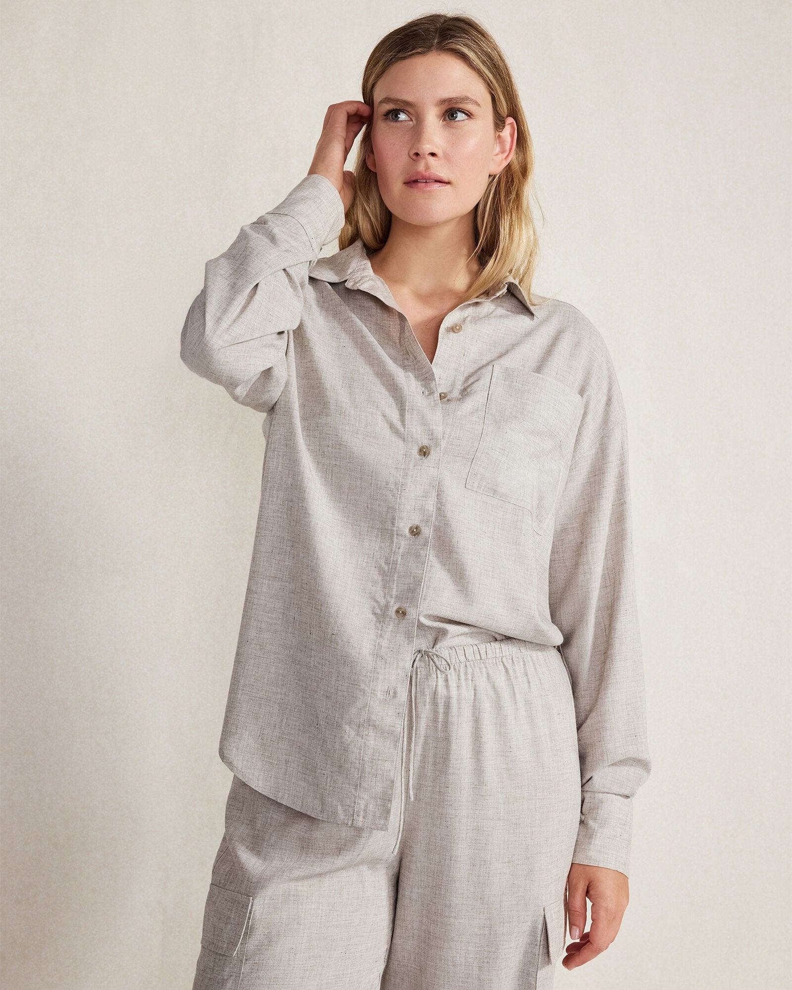 DRAPEY WOOL BUTTON DOWN TOP | Talbots US