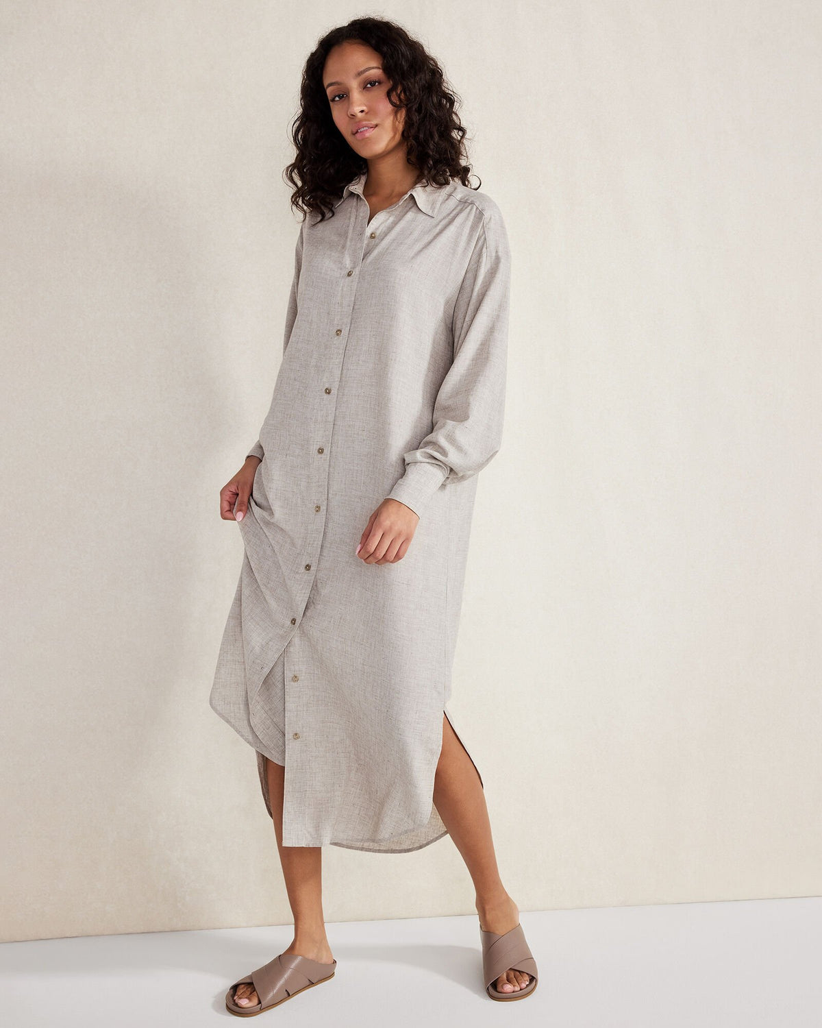 DRAPEY WOOL BUTTON DOWN DRESS | Talbots discount