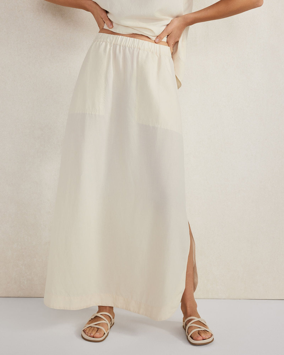 LINEN BLEND MAXI SHIRTTAIL SKIRT | Talbots for sale