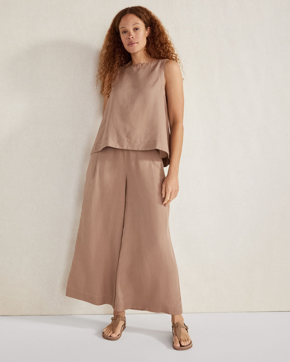 LINEN BLEND BATEAU NECK TOP | Talbots US