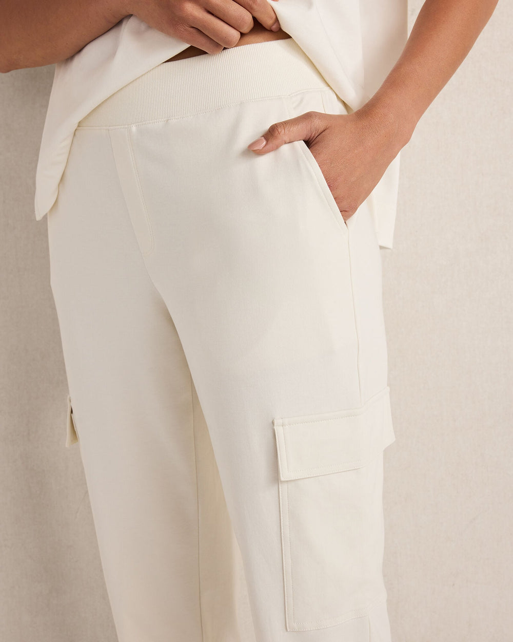 ORGANIC COTTON INTERLOCK CARGO PANTS | Talbots sale