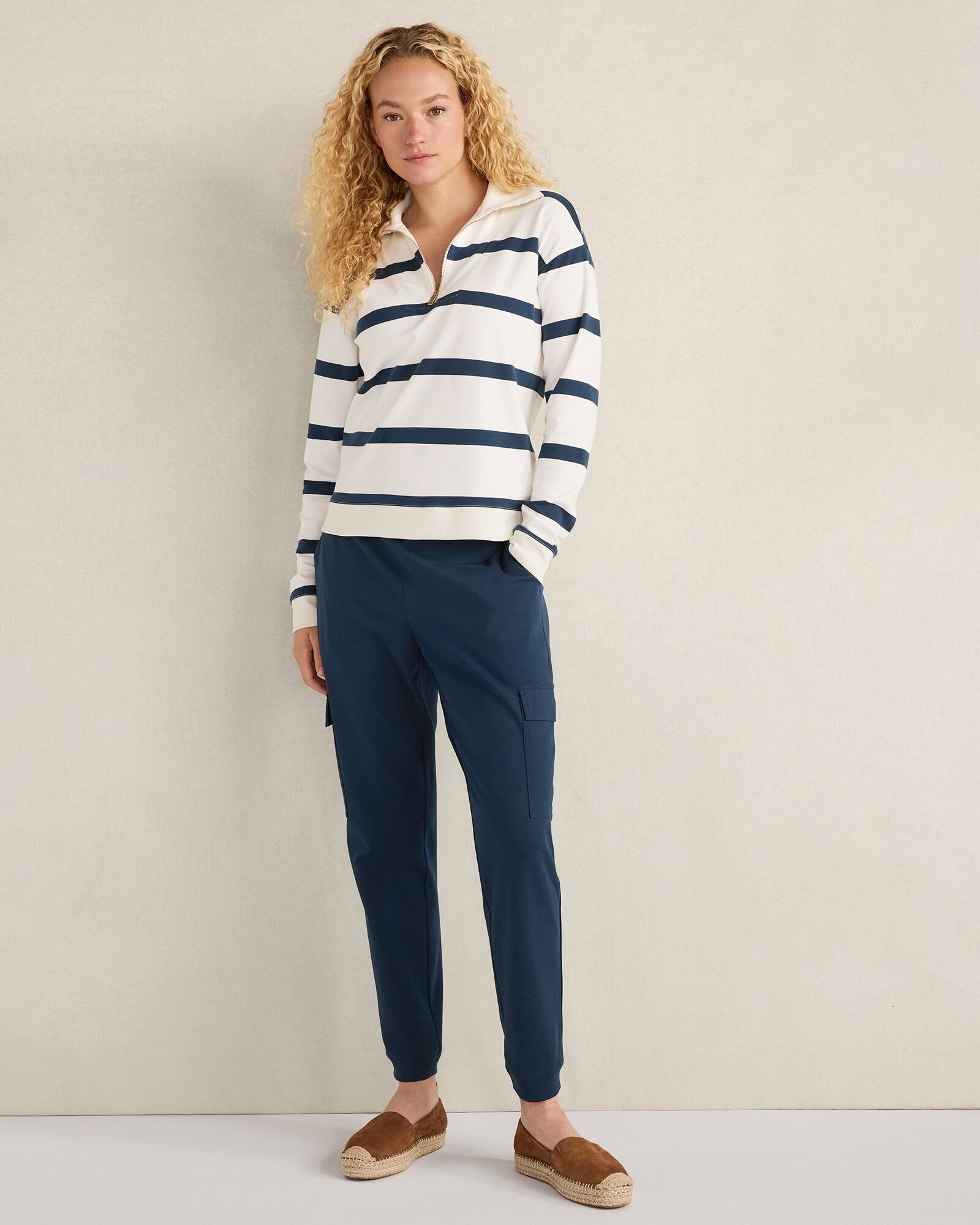 ORGANIC COTTON INTERLOCK CARGO PANTS | Talbots sale