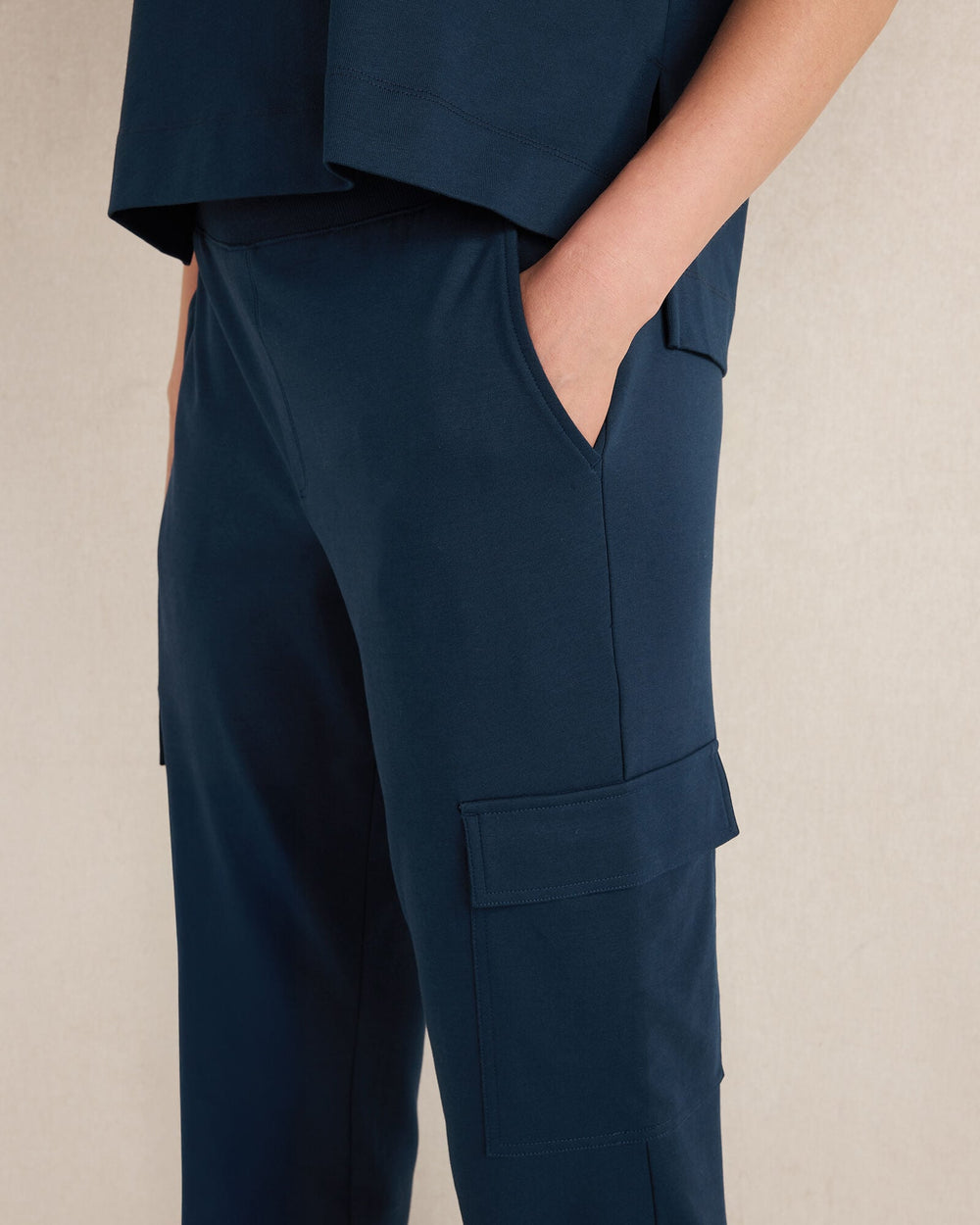 ORGANIC COTTON INTERLOCK CARGO PANTS | Talbots sale